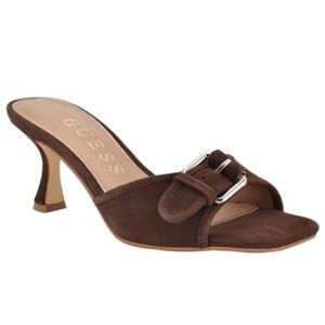 GUESS Dista Slip-On Dress sandals dark brown suede - 10